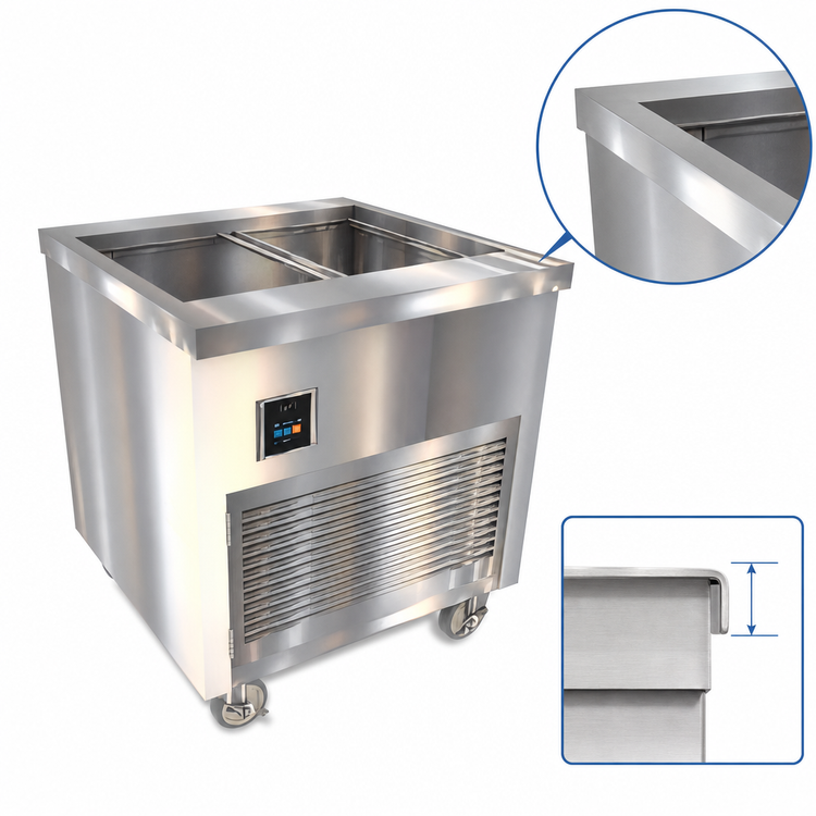 Product image #3 for Thurmaduke TCM-32SS-N7 Mobile 32" Cold Food Unit with NSF 7 Mechanical Pan
