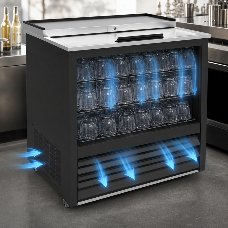 Product image #3 for Serv-Ware 36-Inch Glass Froster (Glass Chiller) with Top Sliding Doors
