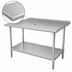 Thumbnail image #3 for Advance Tabco Stainless Steel Work Table with Rolled Front Edge, 1-1/2-Inch Rear Splash, and Adjustable Undershelf, 60 x 36 Inches