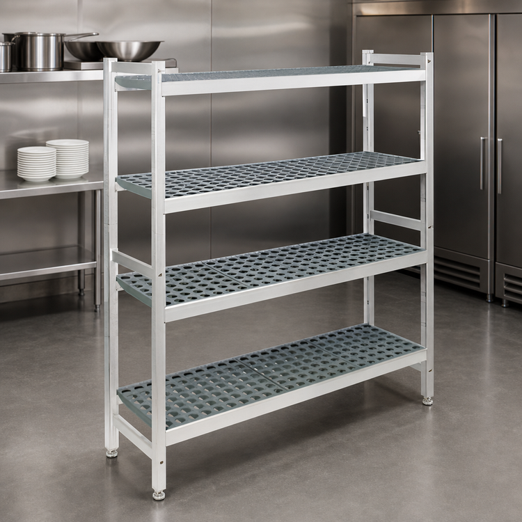 Product image #3 for Fermostock 4-Tier Stationary Starter Polymer Shelving Unit, 42"W x 18"D x 83"H