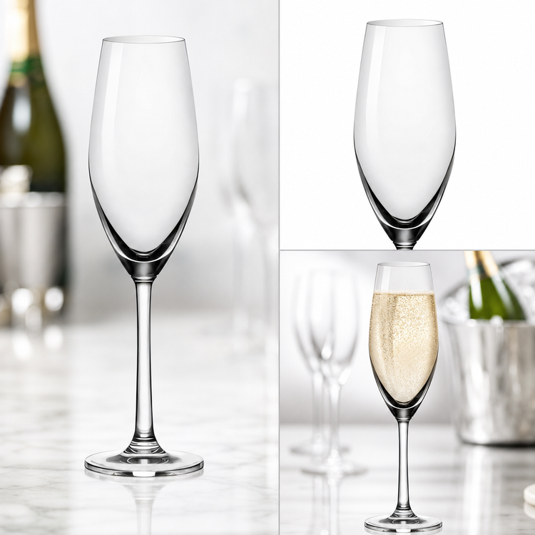 Product image #3 for Sondria 7 oz Clear Stemmed Flute Glass, 2 Dozen per Case