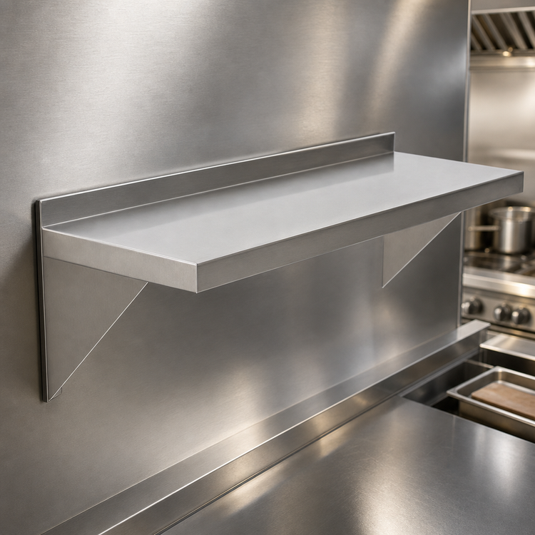 Product image #3 for Serv-Ware 60 Inch x 12 Inch 430 Stainless Steel Wall Shelf