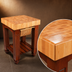Thumbnail image #4 for John Boos American Heritage Gathering Block Butcher Block Work Table with 4-Inch End Grain Maple Top and Wicker Basket, 25 x 24 x 36 Inches