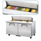 Thumbnail image #3 for True Mfg. - General Foodservice TSSU-60-08-HC 60-Inch 2-Door Sandwich/Salad Refrigerated Prep Table, 8-Pan, Stainless Steel
