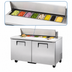 Thumbnail image #3 for True 60-Inch 2-Section Sandwich/Salad Refrigerated Prep Table with 8-Pan Top and Double-Door Base