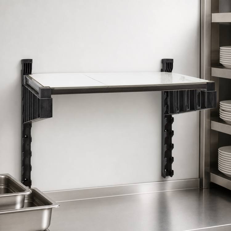 Product image #3 for Cambro Camshelving Elevation Series Wall-Mounted Solid Shelf Kit, 18 x 24 Inches, Brushed Graphite