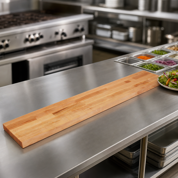 Product image #3 for John Boos L-O Steam Table Cutting Board, 120 x 12 x 1-1/4 Inch, Northern Hard Rock Maple