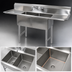 Thumbnail image #3 for BK Resources 96-Inch Wide 2-Compartment Stainless Steel Sink with Left and Right Drainboards