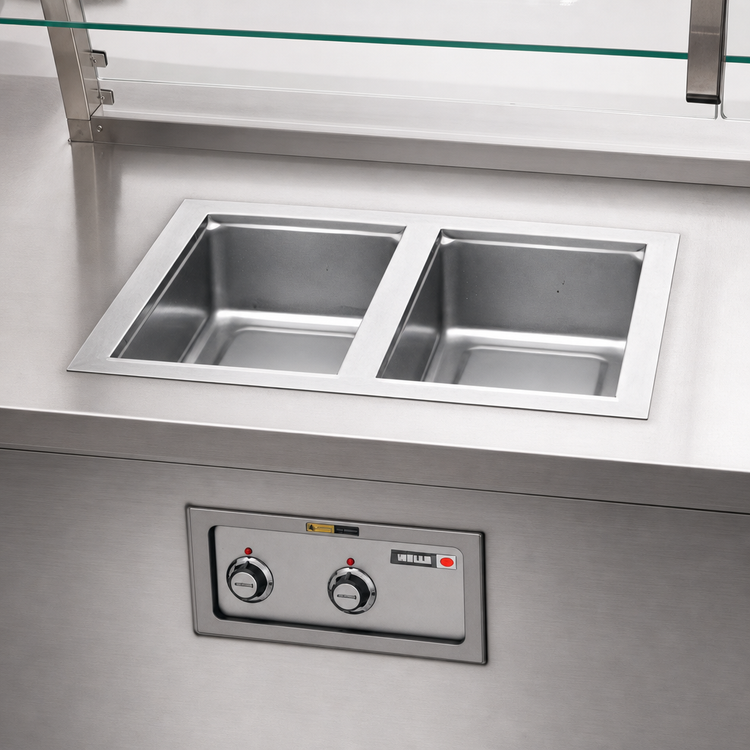 Product image #3 for Wells MOD-200T Top-Mount Built-In Electric Hot Well Food Warmer with 2 Full-Size Openings, Wet/Dry Operation