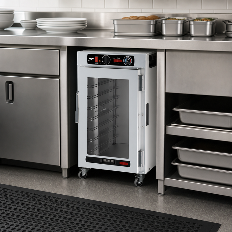 Product image #4 for Metro HotBlox Narrow 8-Pan Undercounter Insulated Holding Cabinet with Clear Door, Analog Controls