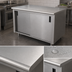Thumbnail image #3 for 14-Gauge 304 Stainless Steel Enclosed Work Table with Sliding Doors and Mid-Shelf, 72 x 24 Inches