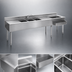 Thumbnail image #3 for Eagle Group 2200 Series 96-Inch Underbar Combination Sink Unit with 3 Bowls, Drainboards and Right Ice Bin