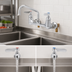 Thumbnail image #3 for T&S Brass Double Wall-Mount Pantry Faucet with 12-Inch Swing Nozzle, 8-Inch Centers, Low Lead