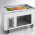 Thumbnail image #3 for Randell RANFG IC-4S Mobile Ice-Cooled 4-Pan Cold Food Table with Open Storage Base