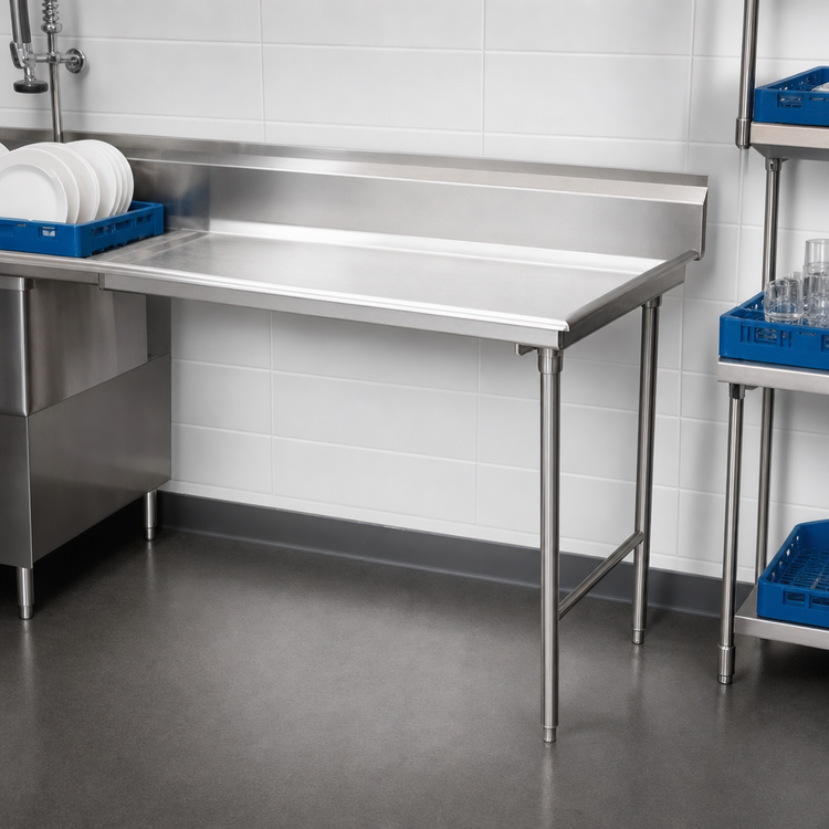 Product image #3 for Eagle Group Straight Clean Dishtable, 60 x 30 Inches, Right-to-Left Operation, 16/430 Stainless Steel