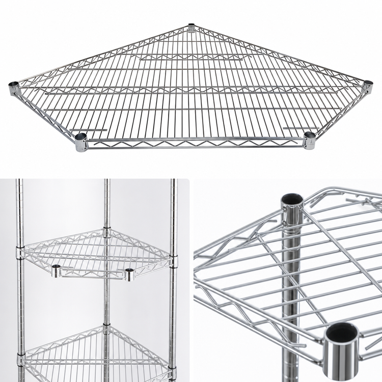 Product image #3 for Quantum 36 Inch x 18 Inch 5-Sided Chrome-Plated Wire Shelf for 18-Inch Adjacent Units