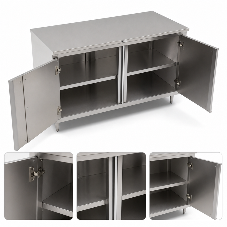 Product image #3 for John Boos 72-Inch x 24-Inch Enclosed Work Table with Cabinet Base, Hinged Doors, and Stainless Steel Flat Top