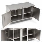 Thumbnail image #3 for John Boos 4CH6-2472 72 x 24-Inch Enclosed Stainless Steel Work Table with Hinged-Door Cabinet Base, 16-Gauge 300-Series Flat Top