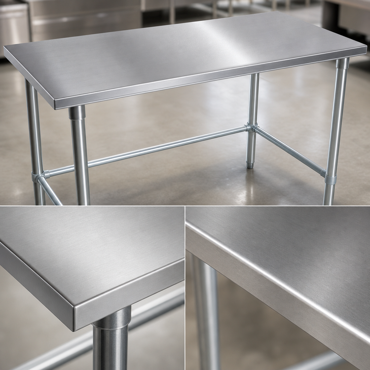 Product image #3 for John Boos Stallion 72-Inch x 30-Inch Stainless Steel Flat Top Work Table with Galvanized Base