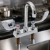 Thumbnail image #3 for Heavy Duty Deck Mounted Manual Faucet with Rigid Gooseneck Spout, Wrist Handles, 4 Inch Centers