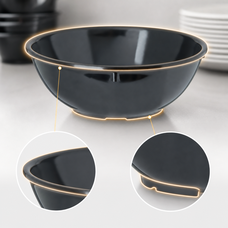Product image #4 for Dallas Ware® 14 oz Black Melamine Nappie Bowl