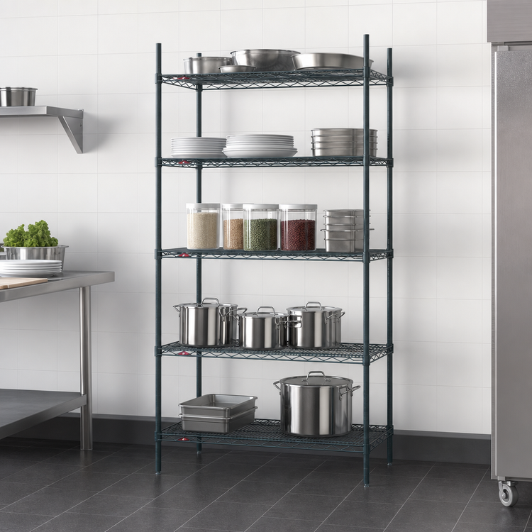 Product image #4 for Metro Super Erecta 24 in. W x 18 in. D x 74 in. H Stationary Starter Wire Shelving Unit, 5 Shelves, Metroseal 3 Epoxy-Coated Finish