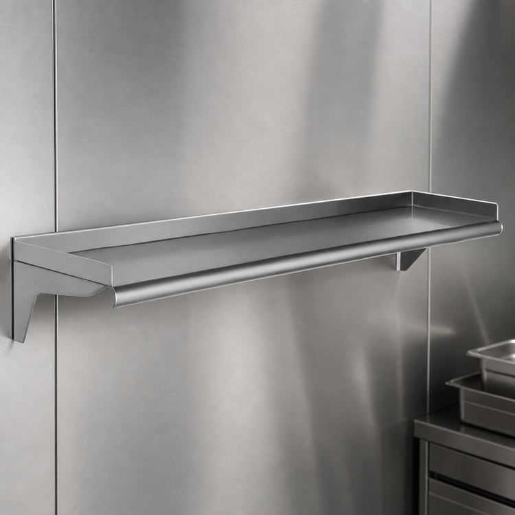 Product image #3 for Eagle Group 48-Inch W x 10-Inch D Wall-Mounted Stainless Steel Shelf, 14 Gauge Type 304