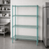 Thumbnail image #3 for EagleGard Quad-Adjust 4-Tier Stationary Wire Shelving Starter Unit, 36W x 24D x 74H, Blue-Green Hybrid Epoxy Finish