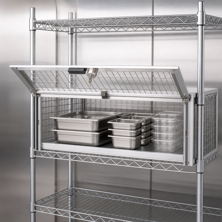 Product image #3 for Stainless Steel Security Enclosure Kit with Single Flip-Up Door, 48W x 24D x 20H