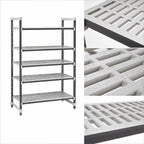 Thumbnail image #3 for Cambro Camshelving® Elements EXU214864V5480 5-Tier Vented Stationary Polymer Shelving Unit, 21 x 48 x 64 in., Speckled Gray