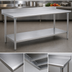Thumbnail image #3 for Eagle Budget Series 48 x 36 Inch Stainless Steel Work Table with Rear Upturn and Adjustable Undershelf