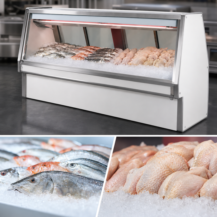 Product image #3 for Howard-McCray 34E Series Self-Contained Endless Design Fish/Poultry Service Case, 52-1/2 Inch Wide