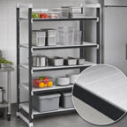 Thumbnail image #3 for Cambro Camshelving® Elements EXU184284S5480 Stationary Polymer Shelving Starter Unit, 18 x 42 x 84, Solid 5-Tier, Speckled Gray