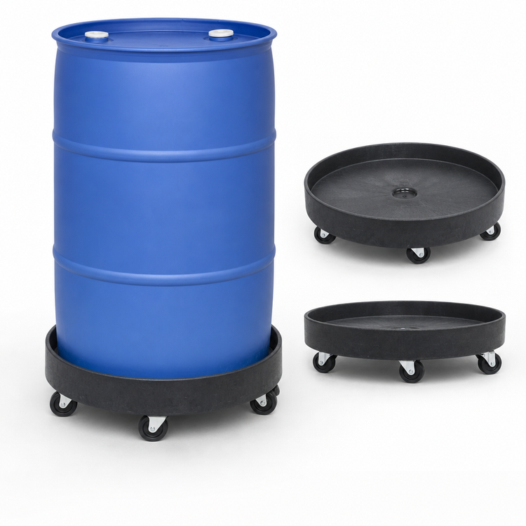 Product image #3 for Universal 55-Gallon Drum Dolly, Black Plastic