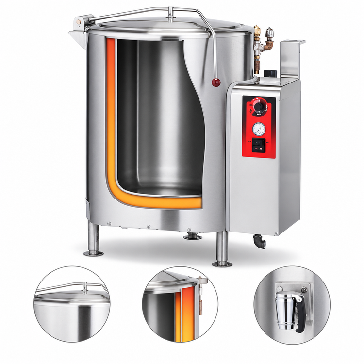Product image #4 for Vulcan Fully Jacketed 150-Gallon Direct Stationary Steam Kettle