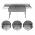Thumbnail image #3 for Eagle Group Three-Compartment Utility Sink with Double Drainboards, 84-1/4-Inch Wide x 25-Inch Deep, 304 Stainless Steel