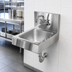 Thumbnail image #3 for Glastender 12-Inch Wall-Mount Stainless Steel Hand Sink with 6-Inch Deep Bowl and Splash-Mount Gooseneck Faucet