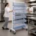 Thumbnail image #3 for Quantum Mobile Single-Sided Partition Wall Add-On Unit with 7 Baskets, White/Chrome, 48 x 26 x 74 Inches