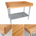 Thumbnail image #3 for BK Resources 60-Inch x 36-Inch Bakers Table with Hard Maple Top and Galvanized Undershelf