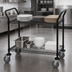 Thumbnail image #3 for Quantum Black Epoxy Antimicrobial Utility Bus Cart with 2 Wire Shelves