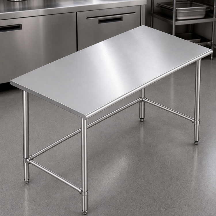 Product image #3 for Sapphire Manufacturing 72 Inch x 14 Inch 18 Gauge Stainless Steel Work Table with Open Base
