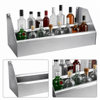 Thumbnail image #3 for Glastender, Inc. CHOICE C-DR-53 Double Stainless Steel Speed Rail, 53 x 10 Inches, Keyhole-Mounted