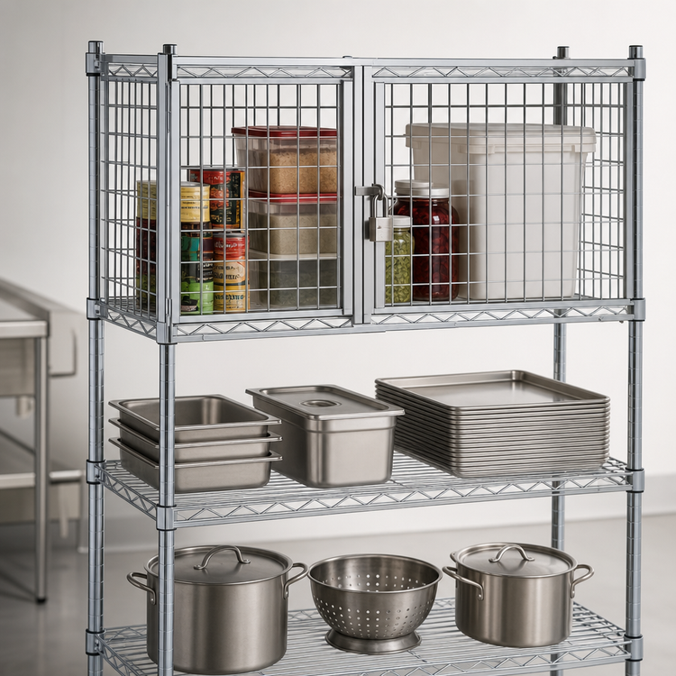 Product image #3 for Eagle Group Chrome Security Enclosure Kit with Hinged Doors, 18 x 36 Inches