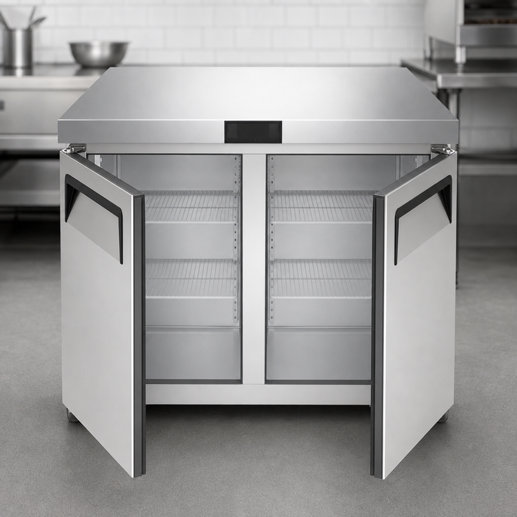 Product image #4 for Atosa Two-Section Undercounter Reach-In Freezer, 8.7 Cu. Ft., Solid Doors