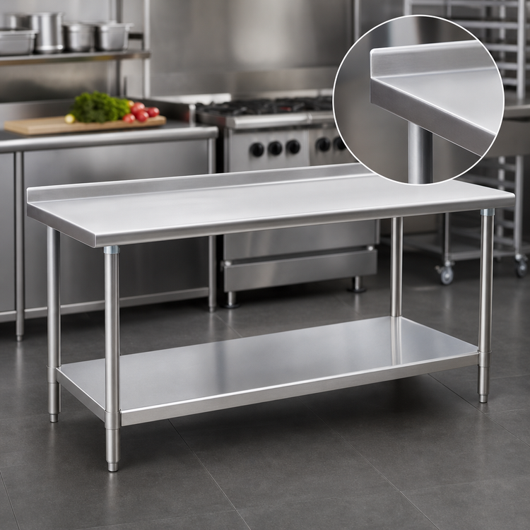 Product image #3 for Eagle Spec-Master Stainless Steel Work Table with Rear Up-Turn and Adjustable Undershelf, 30 x 24 Inches
