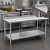 Thumbnail image #3 for Eagle Spec-Master Stainless Steel Work Table with Rear Up-Turn and Adjustable Undershelf, 30 x 24 Inches