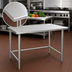 Thumbnail image #3 for Eagle Group Budget Series 60 Inch W x 36 Inch D 430 Stainless Steel Flat Top Work Table with Open Stainless Tubular Base