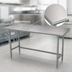 Thumbnail image #3 for Advance Tabco Premium Series 108-Inch x 30-Inch Stainless Steel Open Base Work Table with 1-1/2-Inch Rear Up-Turn, 14-Gauge 304 Top