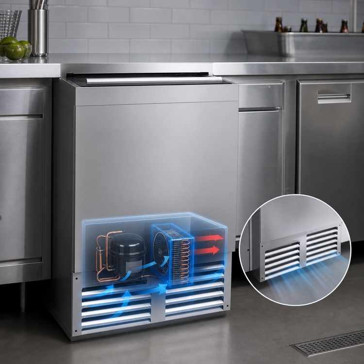 Product image #3 for Krowne 24-Inch Stainless Steel Flat-Top Bottle Cooler with Sliding Lid