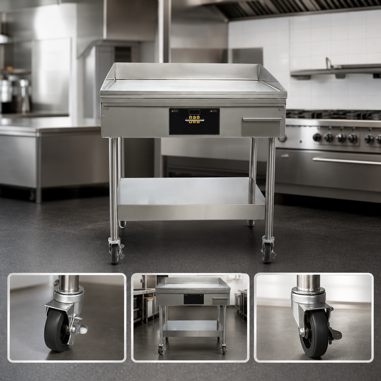 Product image #3 for AccuTemp AccuSteam Electric Floor Model Griddle with Stand and Casters, 48 x 30 Inch Cooking Surface, 208V, 3-Phase